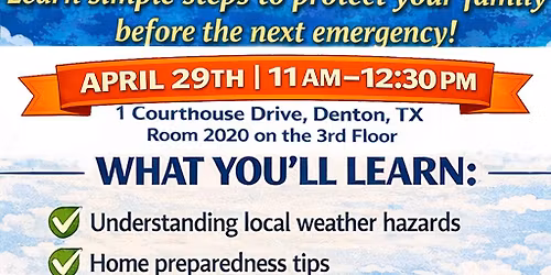 Community Emergency Preparedness Workshop \u2013 April 29