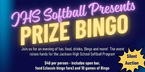 Jackson High School Softball Prize Bingo