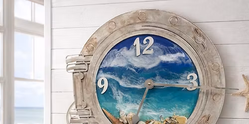 Timeless Tides Clock Mastering 3D Ocean Resin Pour Workshop