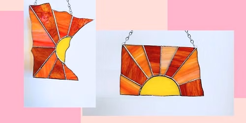 MN or ND Stained Glass Sunset with Morgan's Stained Glass