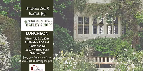 Countryside Refuge\/Hadley's Hope Lunch Social
