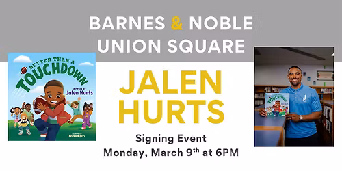 Jalen Hurts signs BETTER THAN A TOUCHDOWN at B&N Union Square