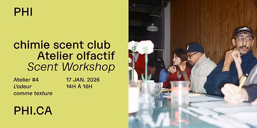 [COMPLET\/FULL] chimie scent club | L\u2019odeur comme texture - Atelier olfactif