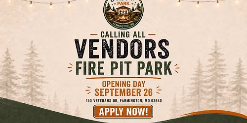 \ud83d\udd25 Calling All Vendors! Fire Pit Park Opens September 26! \ud83d\udd25
