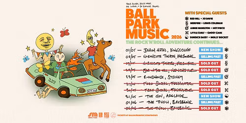 Ball Park Music 'The Rock & Roll Adventure Continues...' Tour 2026 | Adelaide SA