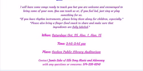 Hope and Joy for the Journey: A Song Circle 