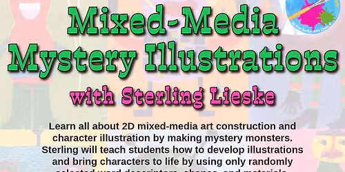 Mixed\u2013Media Mystery Illustration (March Art Club)