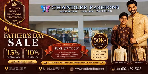 FATHER'S DAY SPECIAL SALE | 50K+ STUNNING COLLECTIONS | @ PHOENIX & CHANDLER | OPEN 7 DAYS A WEEK