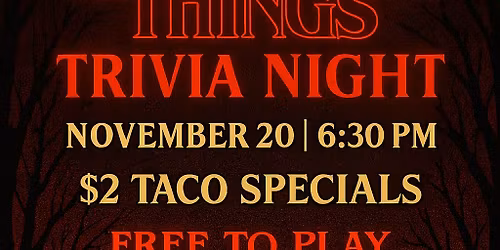 Stranger Things Themed Trivia Night at Pups and Pints