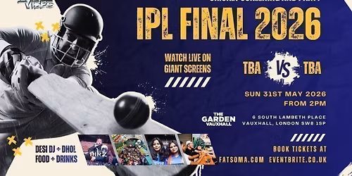 IPL Final 2026 - Live Cricket Screening and Party