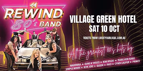 Rewind 80s Band - Village Green Hotel 