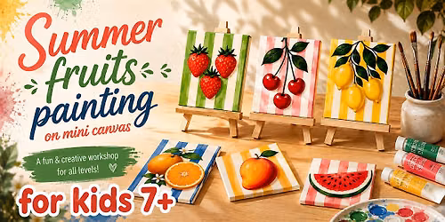 Paint Summer Fruits on Mini Canvases for kids | Acrylic Art Workshop