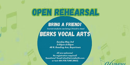 Open Rehearsal: Berks Vocal Arts