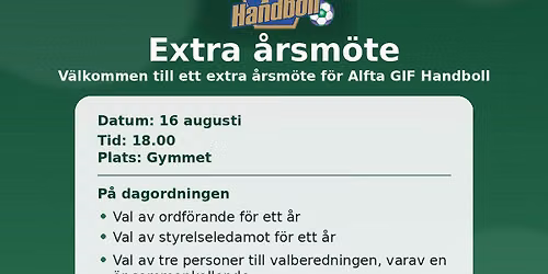 Extra \u00e5rsm\u00f6te f\u00f6r Alfta GIF Handboll