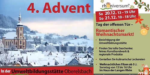 Sa, 21.12.2024 12. Romantischer Weihnachtsmarkt | Tage der offenen T\u00fcr | Sa 13-19 Uhr+So 10-18 Uhr 