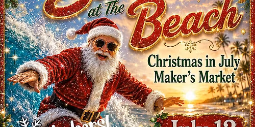 Santa at The Beach Christmas in July Market