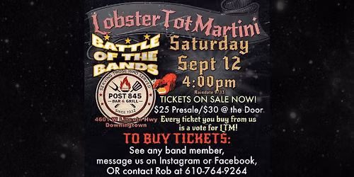 Lobster Tot Martini x Battle of the Bands Downingtown VFW