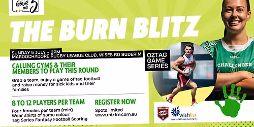 The Oztag Burn Blitz for Give Me 5 ππ»