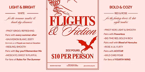 Flights & Fiction : Wine Tasting Night!