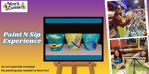 Westfield Paint Party- Garden Trio flower pot painting