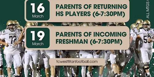 Incoming freshmen or NEW FOOTBALL PARENT