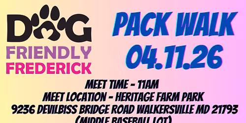 Dog Friendly Frederick April Pack Walk