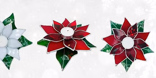 Poinsettia Stained Glass Candle Holder \u2013 December 17