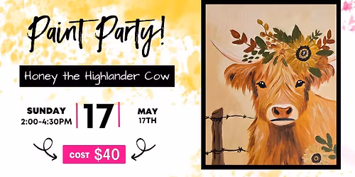 Brush and Barrel Paint Party - Honey the Highlander Cow