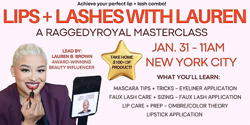 Lips + Lashes with Lauren, a RaggedyRoyal Masterclass