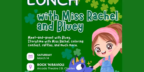 ROCK \u2018N RAVIOLI: Lunch with Miss Rachel & Bluey