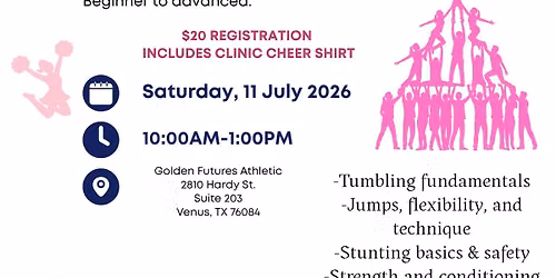 2026 Arlington Optimist Summer Cheer Clinic