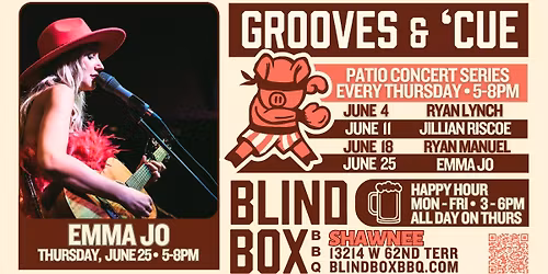 Free Concert Series: Emma Jo on Thursday, JUNE 25 from 5-8PM in Shawnee