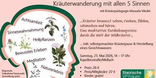 Kr\u00e4uterwanderung mit allen 5 Sinnen