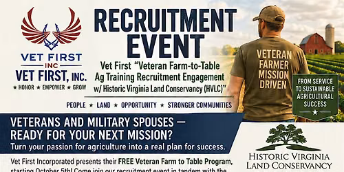 Veteran Farm-to-Table Ag Training Recruitment Event