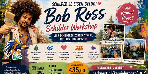 Bob Ross schilderworkshop met Kamiel Proost