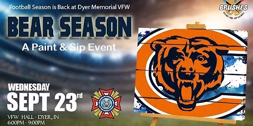 Bear Season is Back Paint & Sip Night at Dyer Memorial VFW