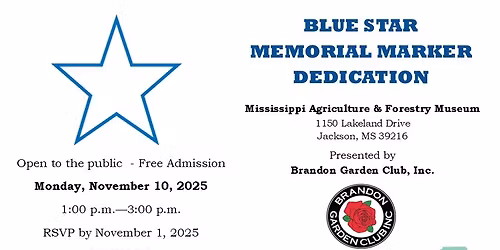 Blue Star Memorial Marker Dedication