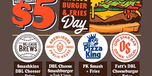 $5 PK Smash Burger and Fries - HAPPY NATIONAL HAMBURGER DAY