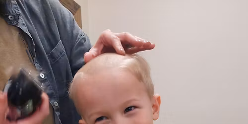 St. Baldrick's head shaving and pony tail chopping event