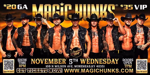 Nov 5th: Morehead, KY - MAGIC HUNKS at The Stargazer Lounge