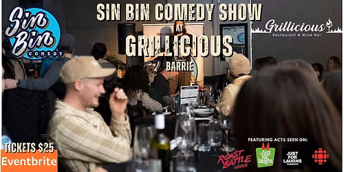 Sin Bin Comedy Show at Grillicious  Barrie with Rebecca Reeds