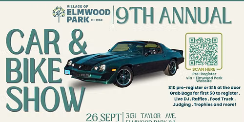 9th Annual Elmwood Park Car and Bike Show!