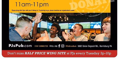 Dine & Donate at PJ Whelihans