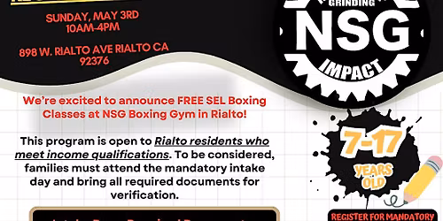 Registration Day: FREE SEL Youth Boxing Program for Rialto Youth Ages 7\u201317