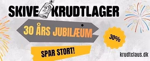 \ud83c\udf89\ud83d\udca530 \u00e5rs jubil\u00e6umssalg med fyrv\u00e6rkerishow\ud83d\udca5\ud83c\udf89