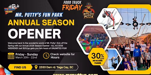 Mr. Putty's 2026 Season Opener - All Access Weekend! \ud83c\udfab