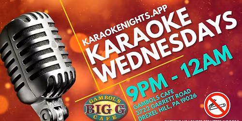 Wednesday Karaoke at Gambols Cafe (Drexel Hill, PA - Delaware County, PA)