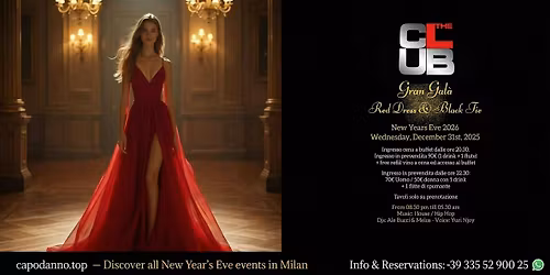 NEW YEAR\u2019S EVE THE CLUB MILANO 2026 \u2013 RED DRESS & BLACK TIE GRAND GALA
