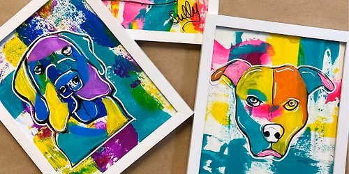 Abstract Pet Portraits Paint & Sip