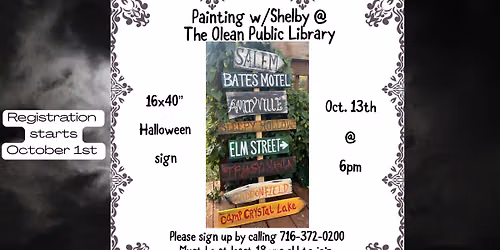 Painting with Shelby Halloween Sign